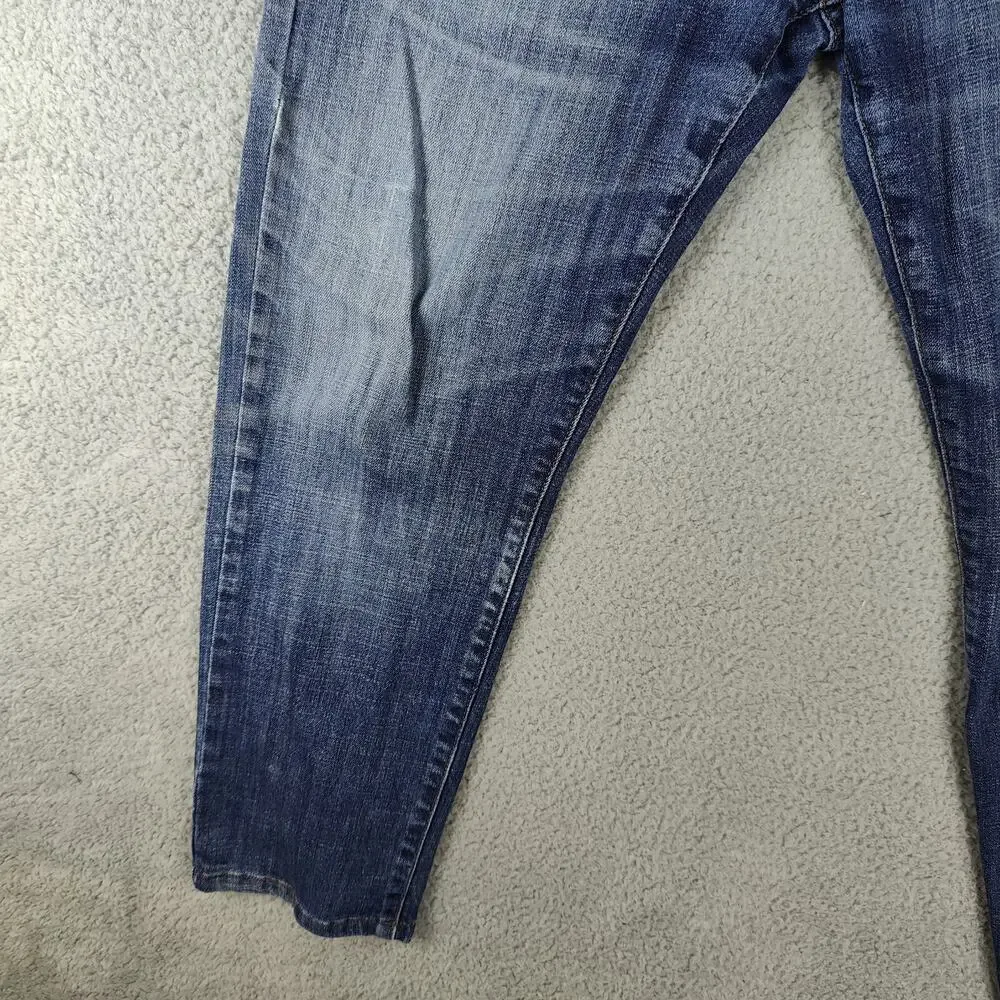Lucky Brand Jeans 32X30 Blue 221 Strait Denim Distressed Look 5 Pocket Design
